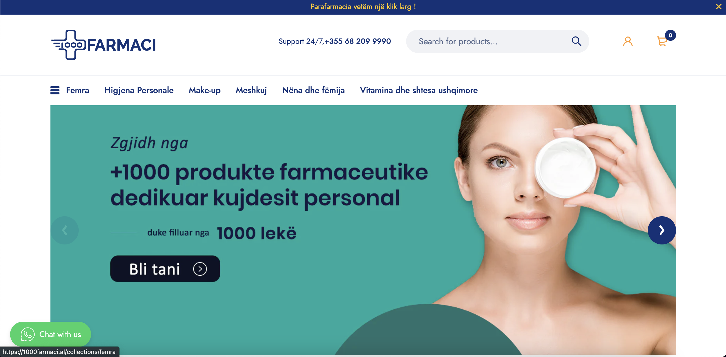 1000 Farmaci - E-commerce website developed by Loradona Husha - Pharmaceutical e-commerce solution