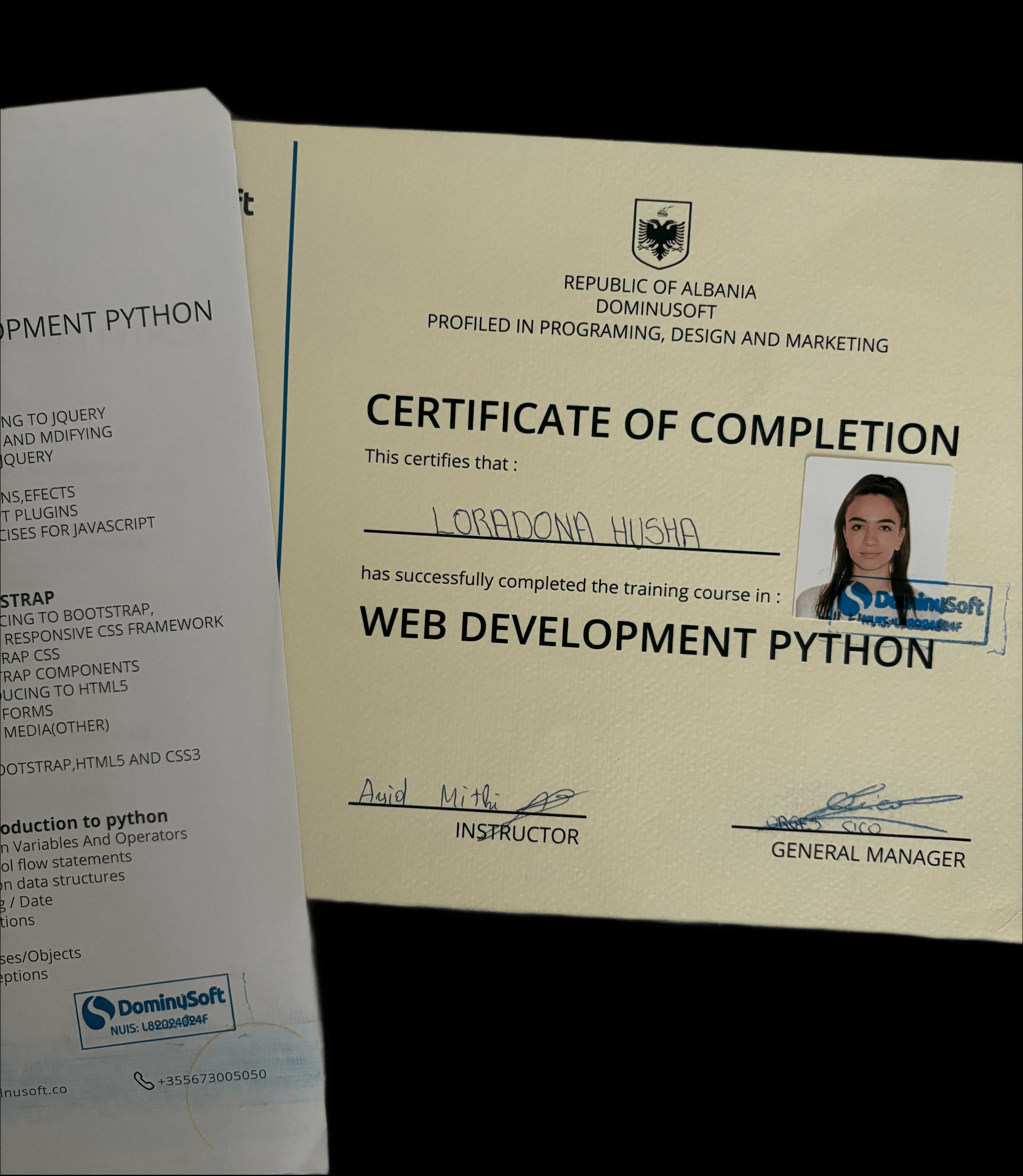 Web Development Python Certificate
