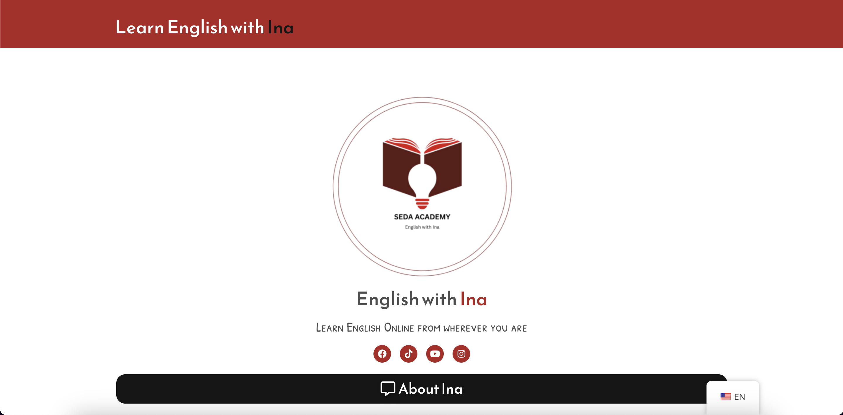 English with Ina - Education website developed by Loradona Husha - Educational platform for English language learning