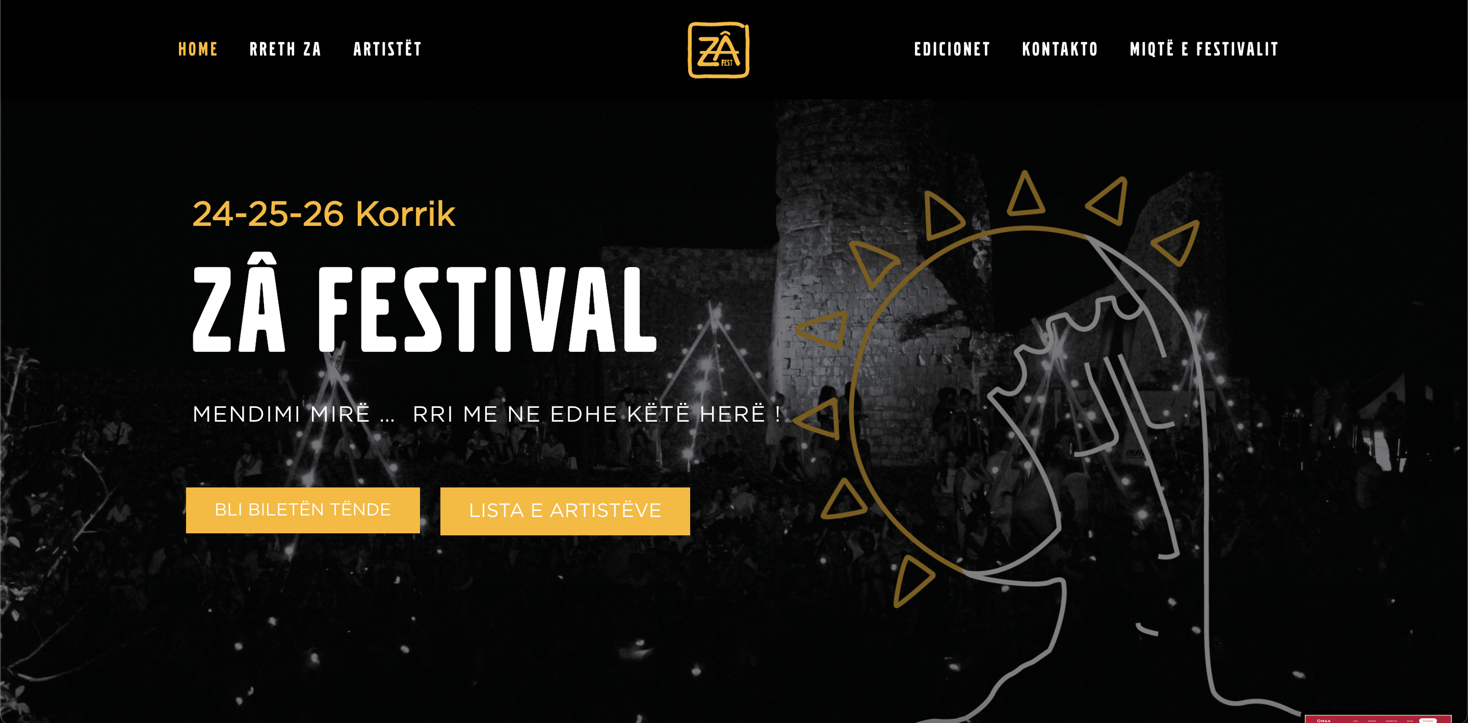 Zafest - Events website developed by Loradona Husha - Event management platform